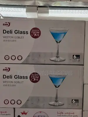 Set of 6 Martini Cocktail Glasses With Stem,