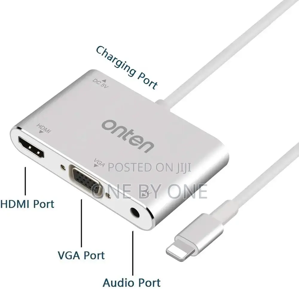 Onten iPhone To HDMI Adapter, 1080P AV Adapter, HDMI VGA