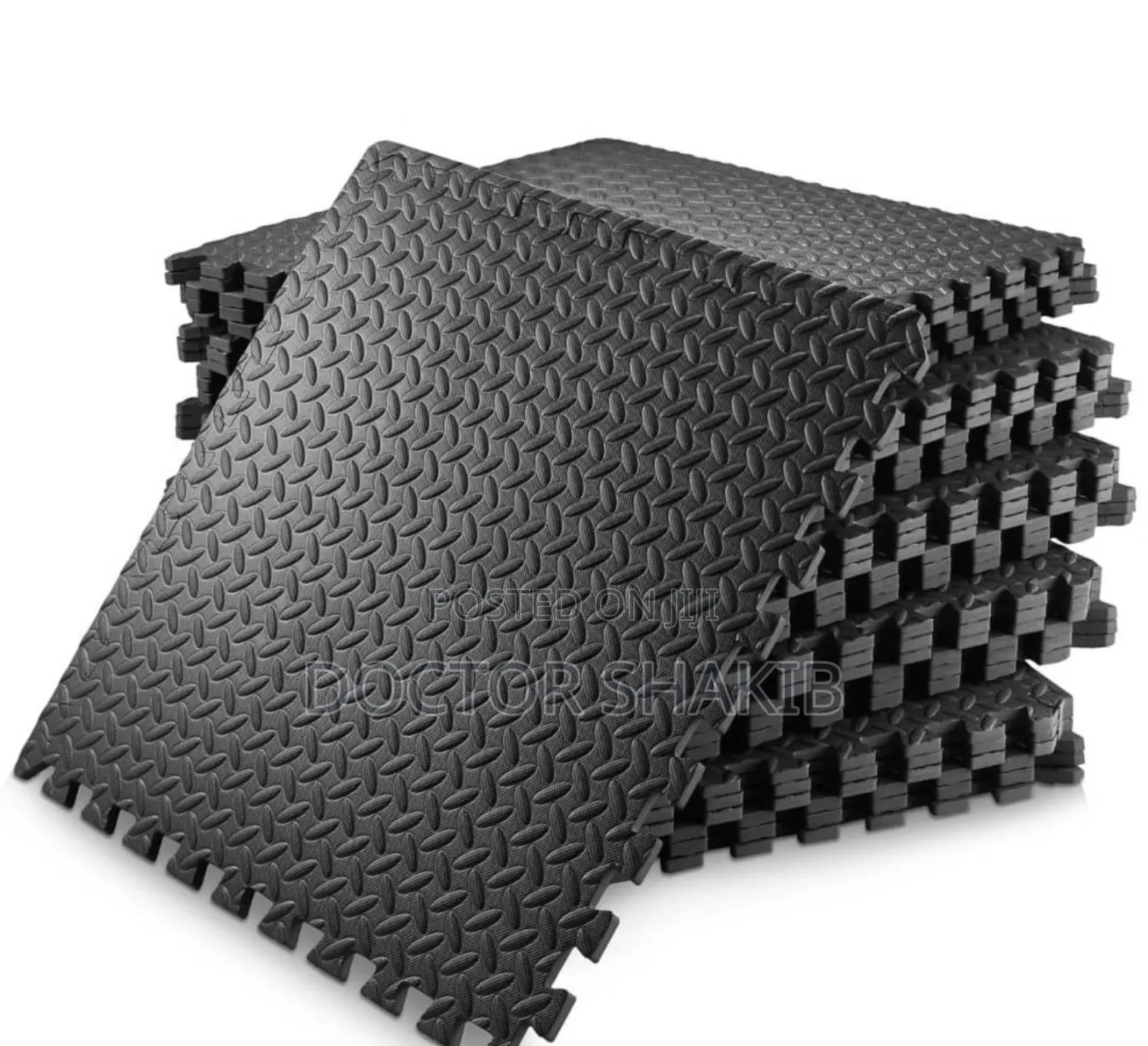 Interlocking New Black Gym Flooring 4pcs Mat