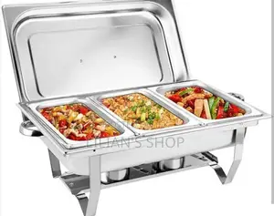 Tripple 3 Chaffing Dishes Food Warmer -sliver