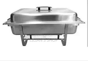 Rectangular Double Chaffing Dishes Food Warmer -sliver