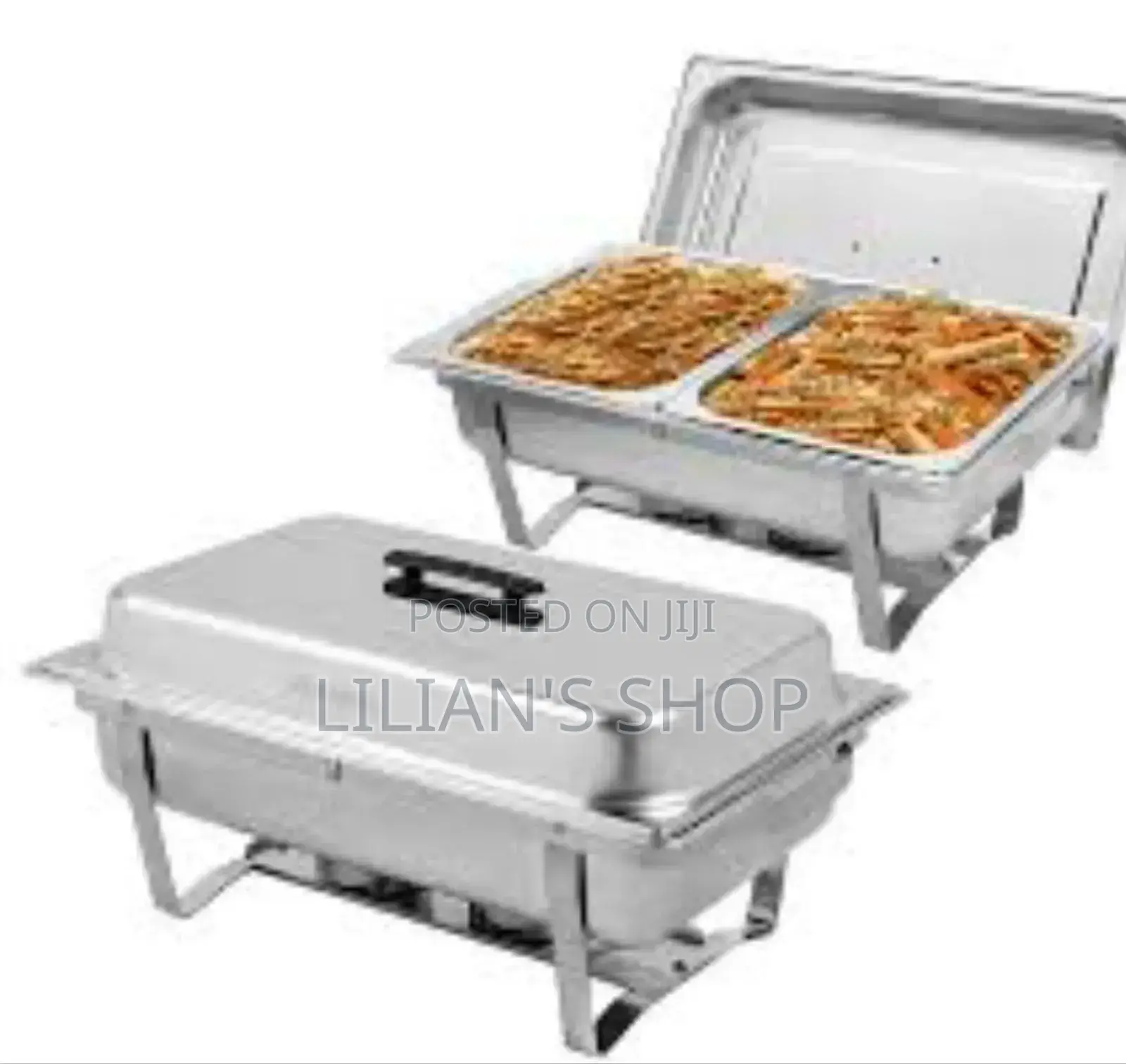 Rectangular Double Chaffing Dishes Food Warmer -sliver