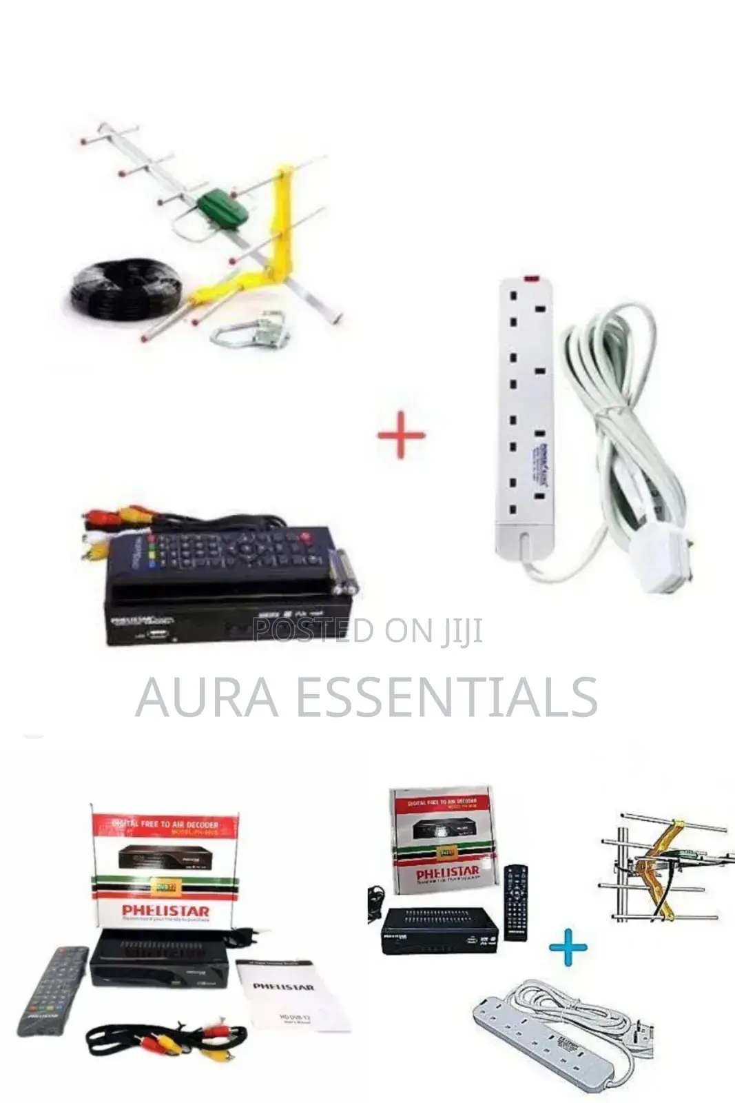 Digital Free to Air Decorder + Antenna+ Power Extension