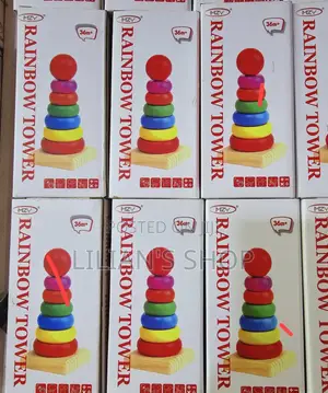 Wooden Rainbow Tower Kids Toys