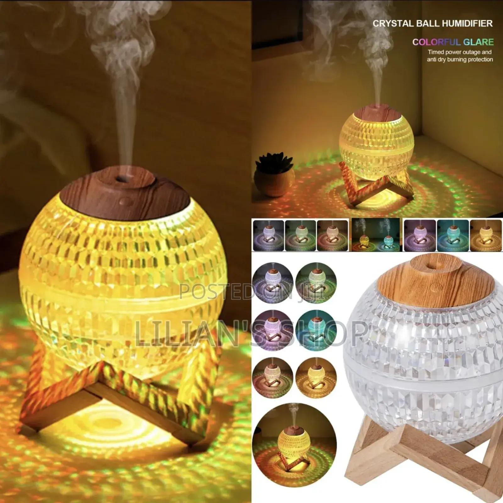 Mist Air Humidifier With Wooden Stand