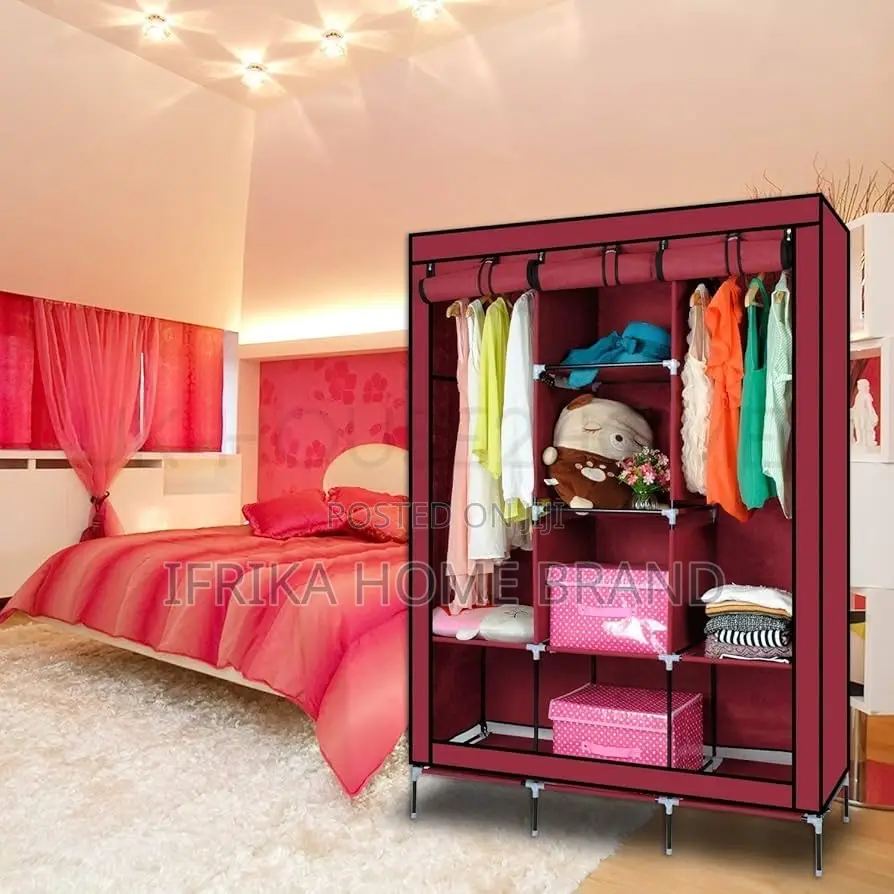 3 Column Frame Wardrobe Foldable Closet