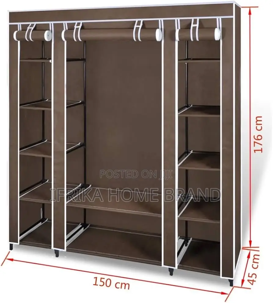 3 Column Frame Wardrobe Foldable Closet