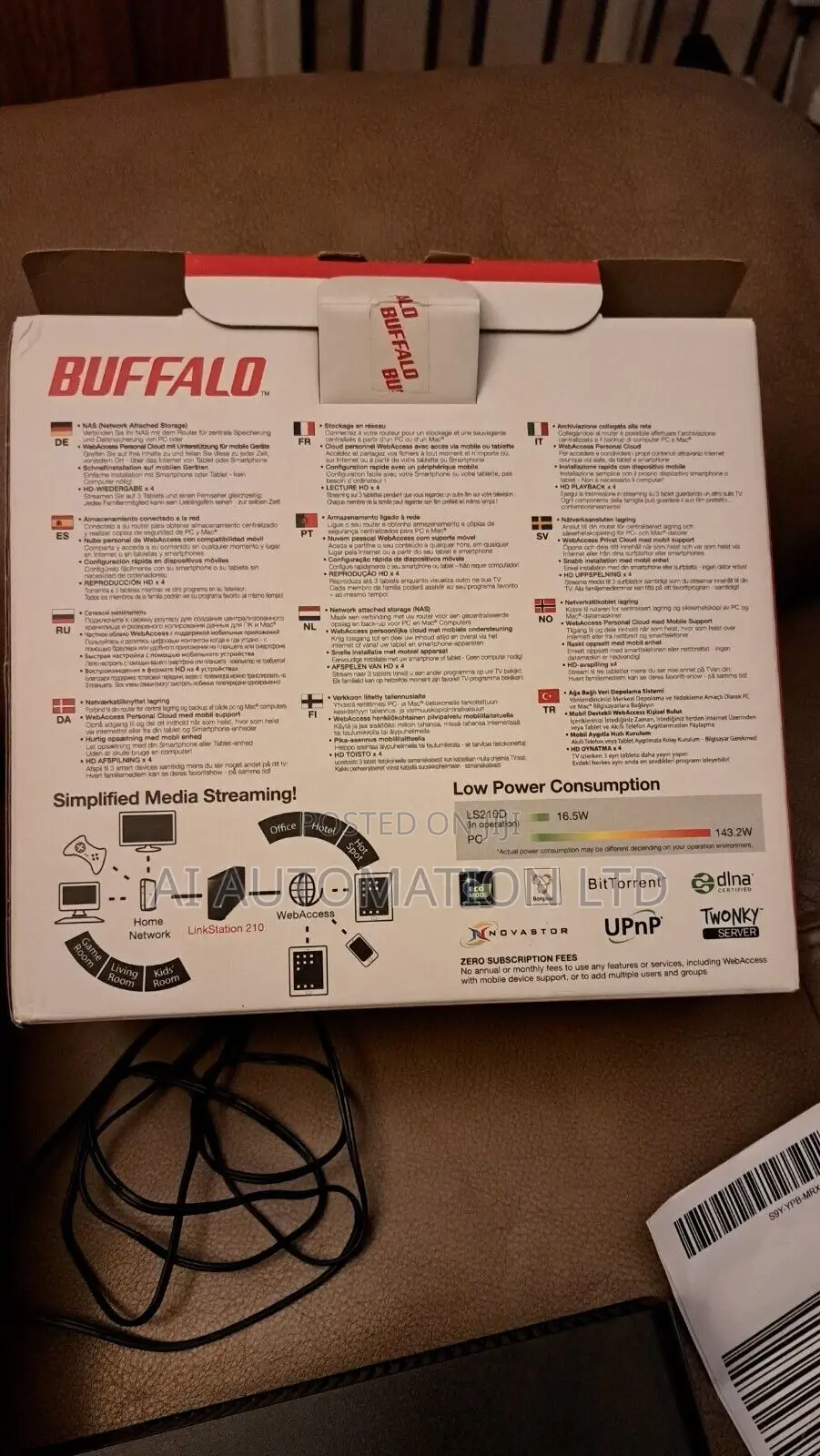 Buffalo Linkstation LS210D0201 4TB NAS Personal Cloud Storag