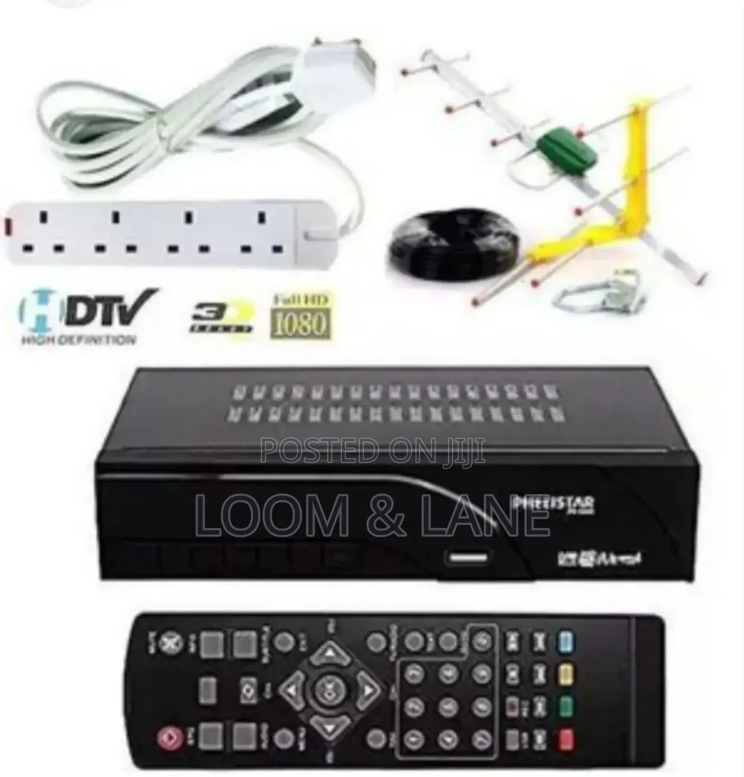 Free to Air Digital Decorder + Antenna and Power Extension