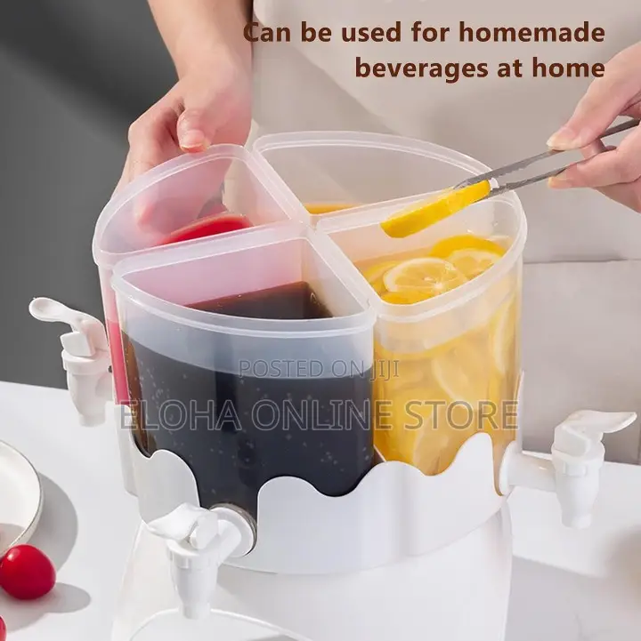 Plastic Drink Dispenser With Detachable 4 Grids