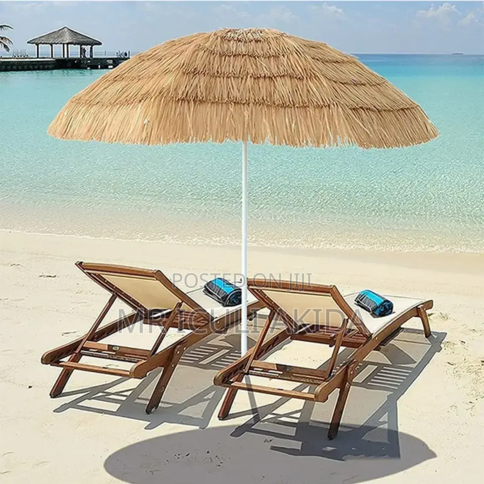 1.7mtrs Beach Garden Patio Thatch Straw Umbrella