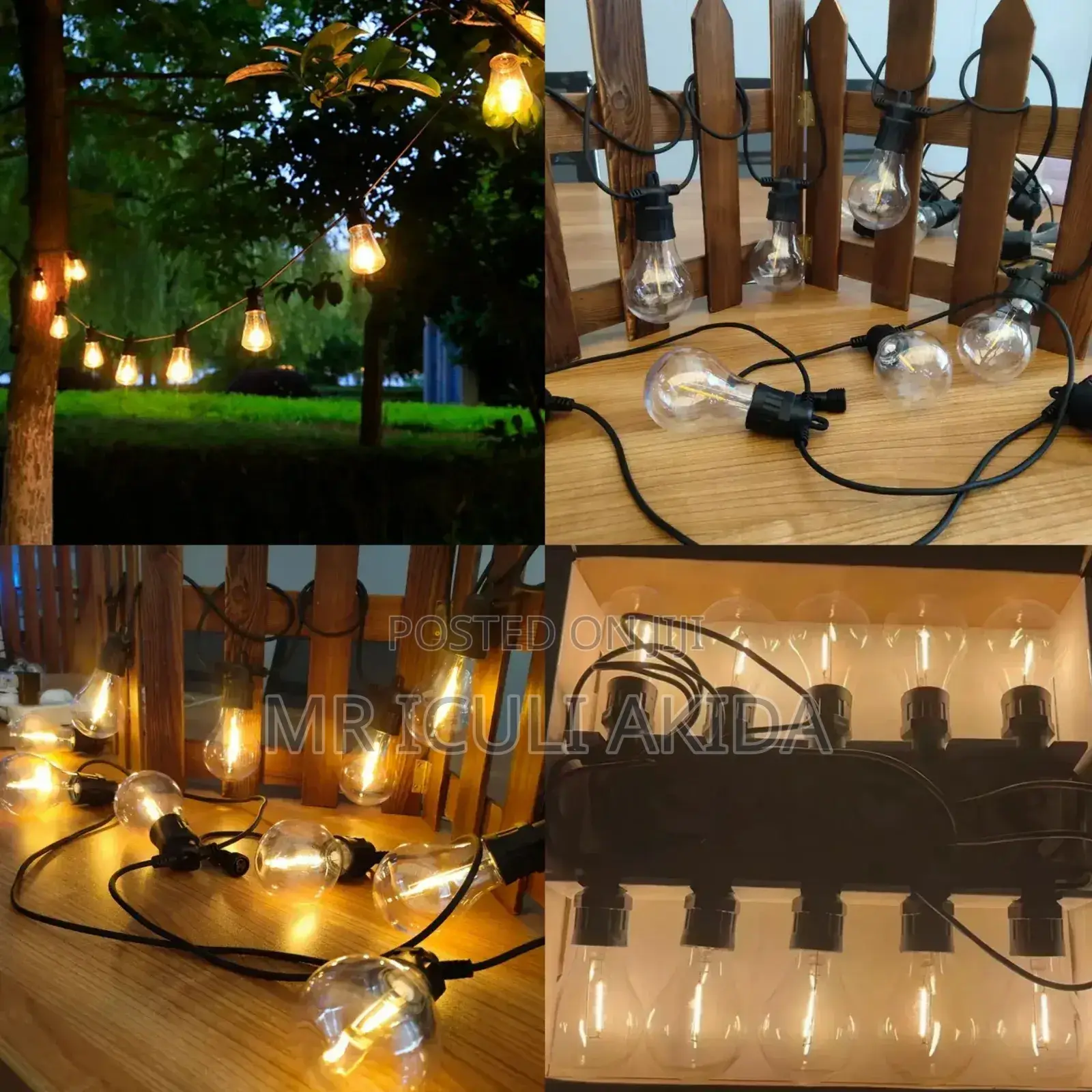 Waterproof 5mtrs Warm White Filament Decorative String Bulbs