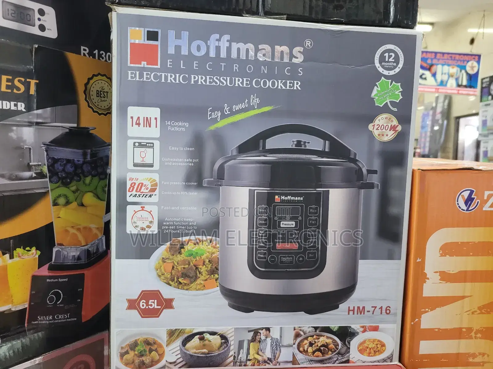 Hoffman 6.5L Pressure Cooker/I4in1 Pressure Cooker 6.5L