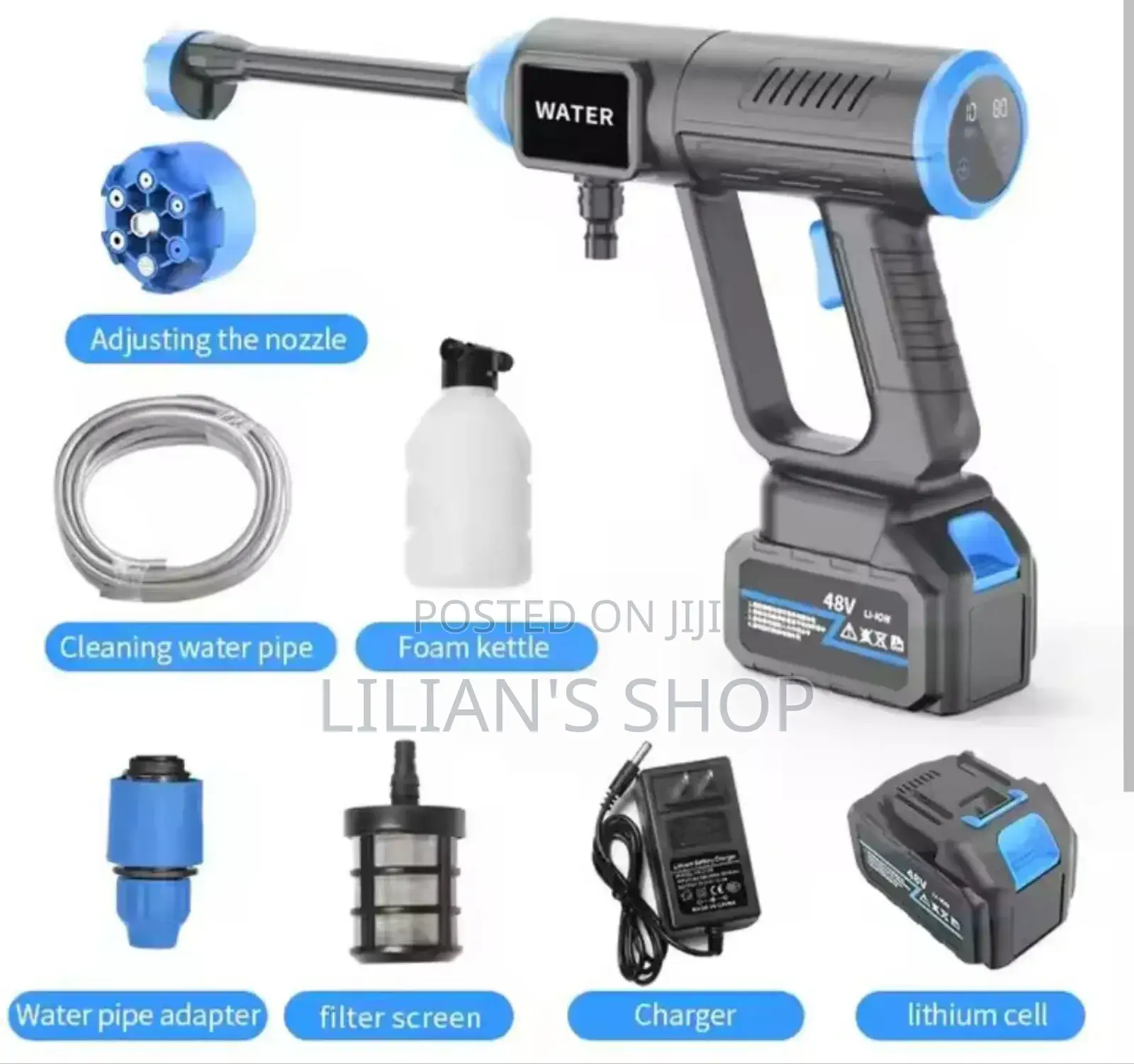 48V Portable 6 In1 Nozzle Pressure Washer