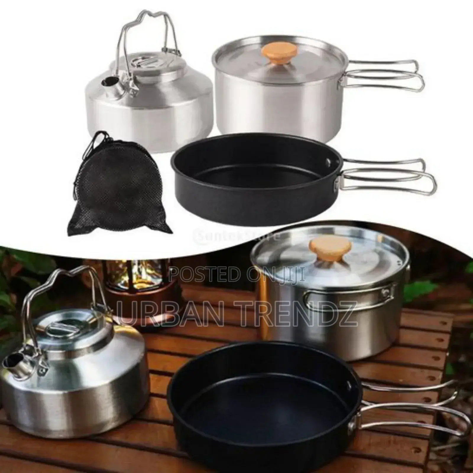 Camping Cookware Set Saucepan Stockpot Outdoor Cook Gear