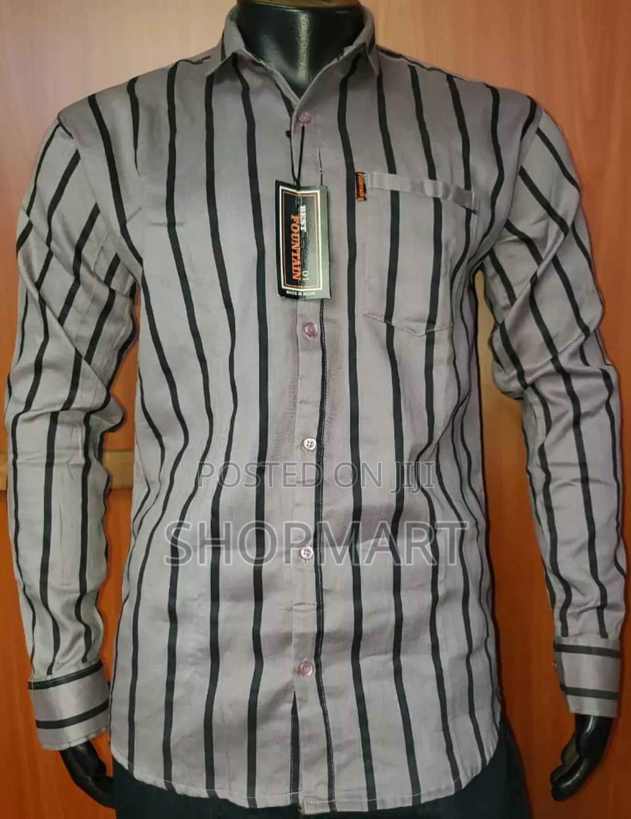 Mens Long Sleeve Striped Shirt