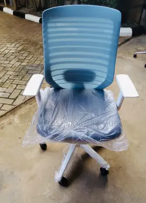 White Lined Office Chair