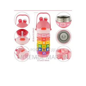 Kids Silicone Straw Leak Proof Water Bottle.