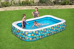 BESTWAY Flowered Inflatable Swimming Pool 3.05mx1.83mx56cm