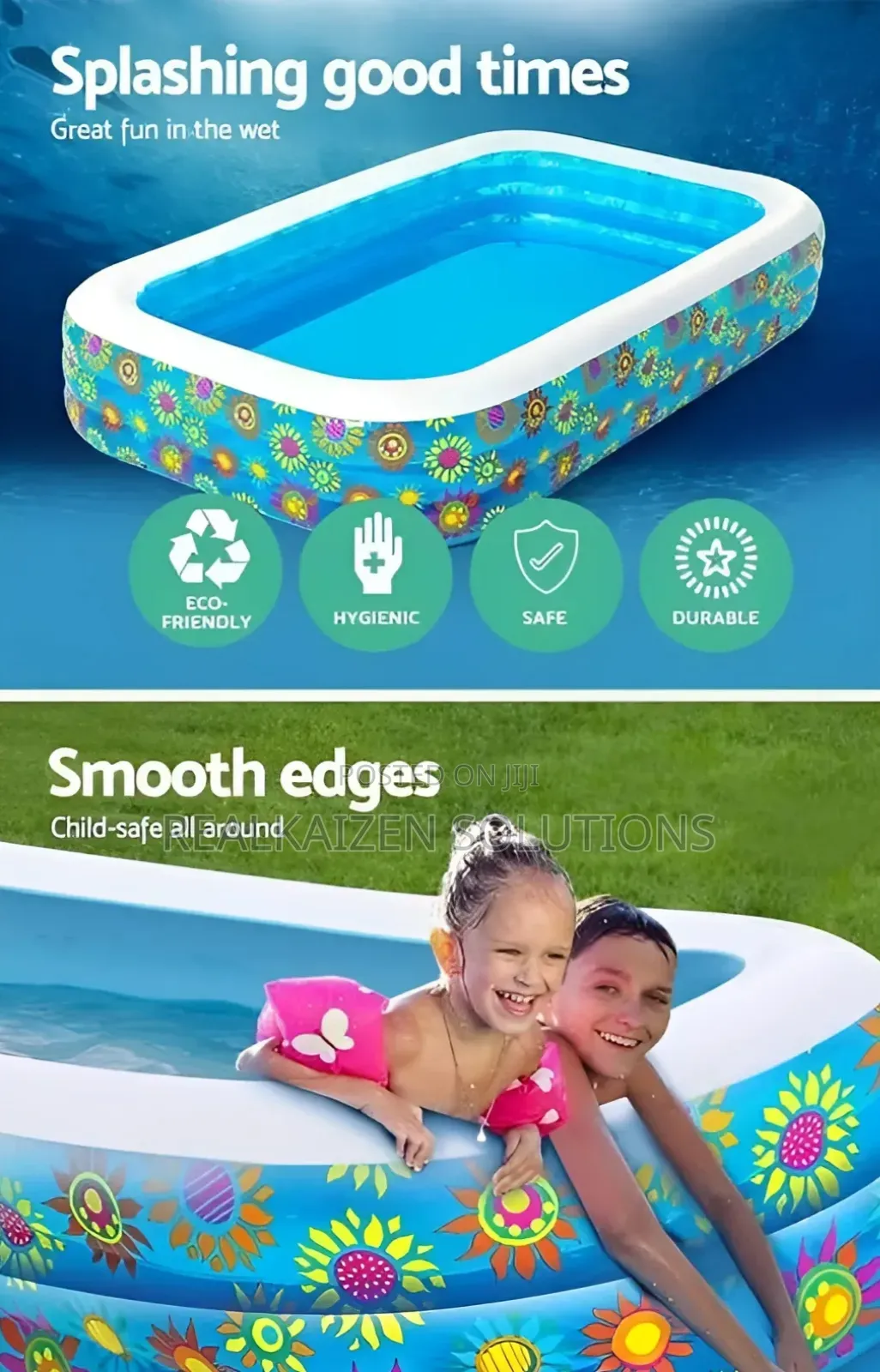 BESTWAY Flowered Inflatable Swimming Pool 3.05mx1.83mx56cm