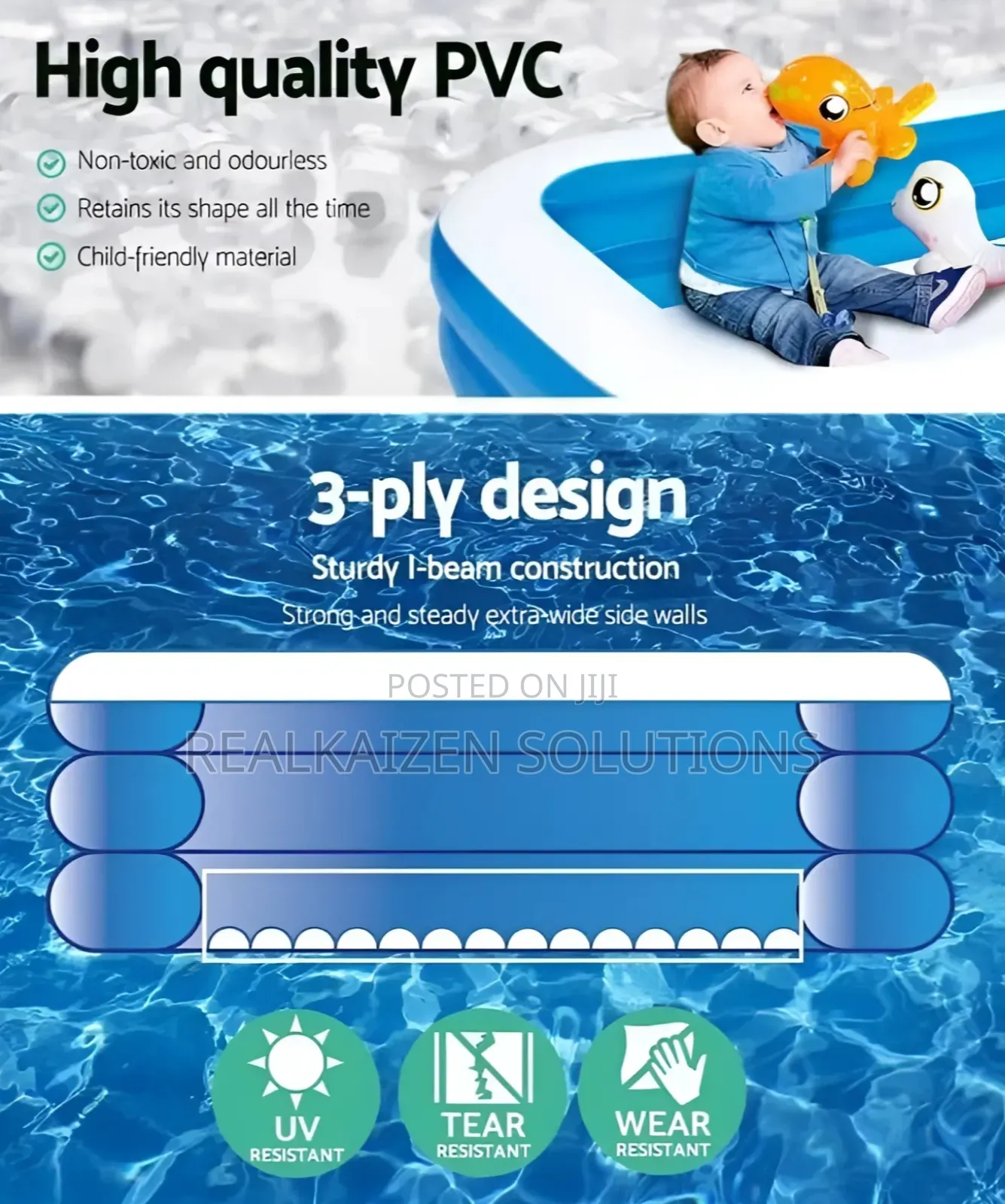 BESTWAY Flowered Inflatable Swimming Pool 3.05mx1.83mx56cm