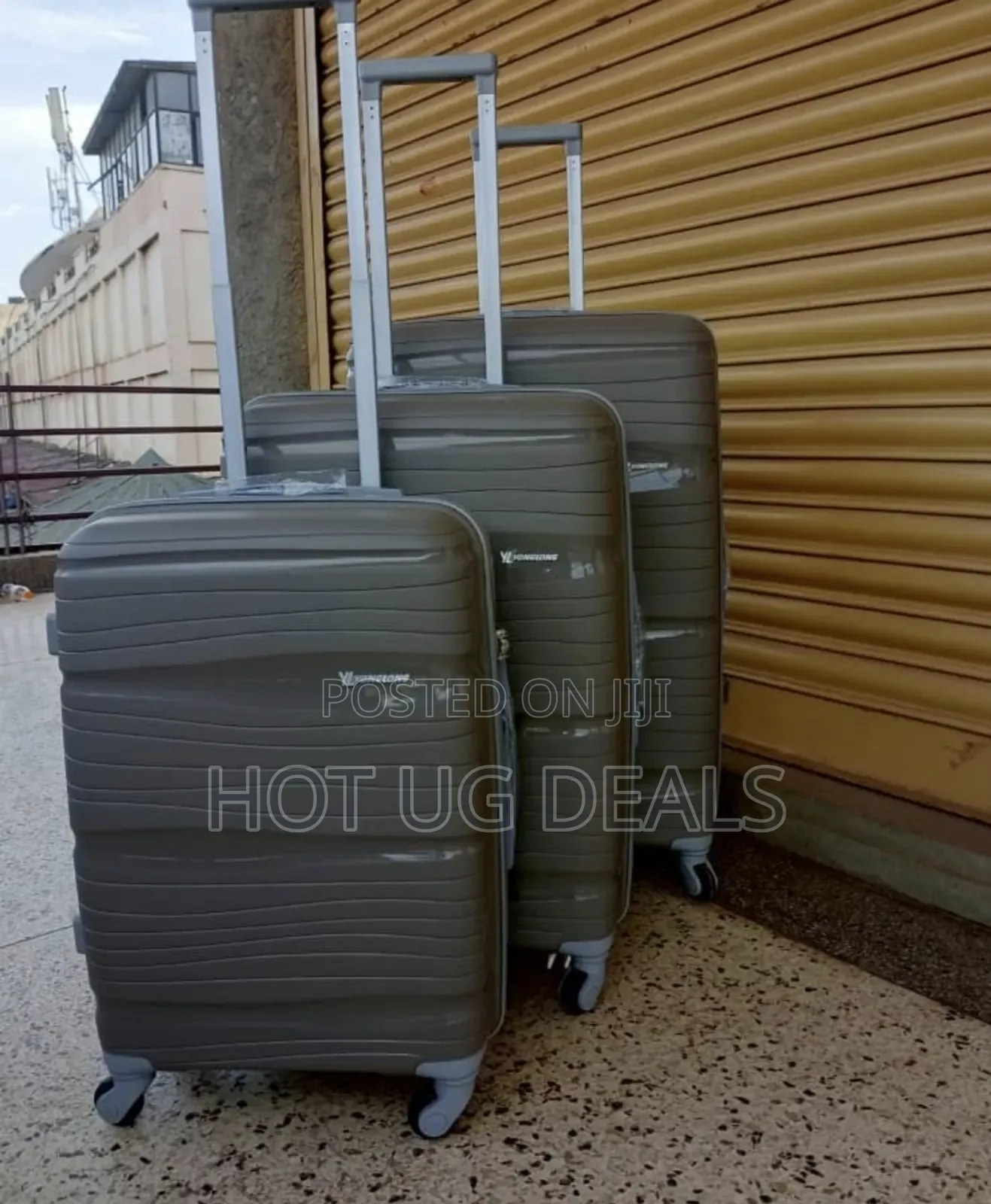 3pcs Set of Waterproof Rubber Travel Suitcase -Colour Varies