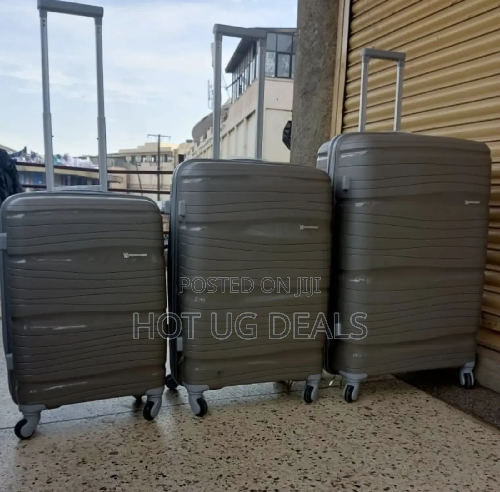 3pcs Set of Waterproof Rubber Travel Suitcase -Colour Varies