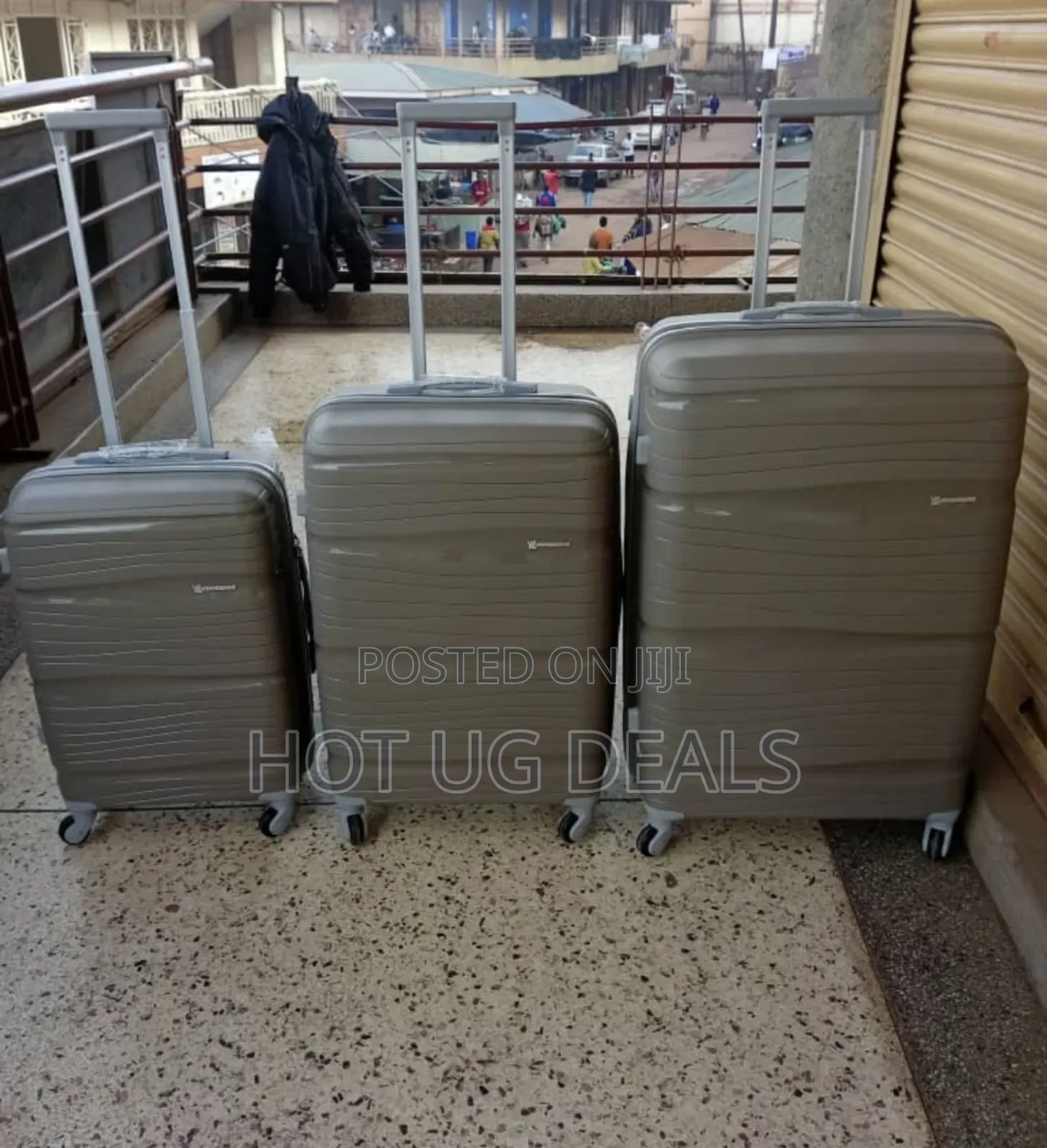 3pcs Set of Waterproof Rubber Travel Suitcase -Colour Varies