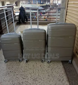 3pcs Set of Waterproof Rubber Travel Suitcase -Colour Varies