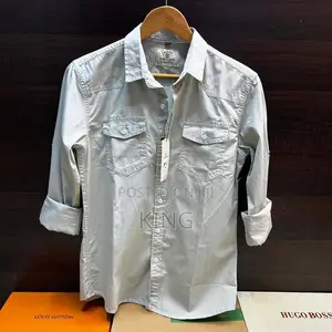 Double Pocket Slim Fit Plain Office Shirts