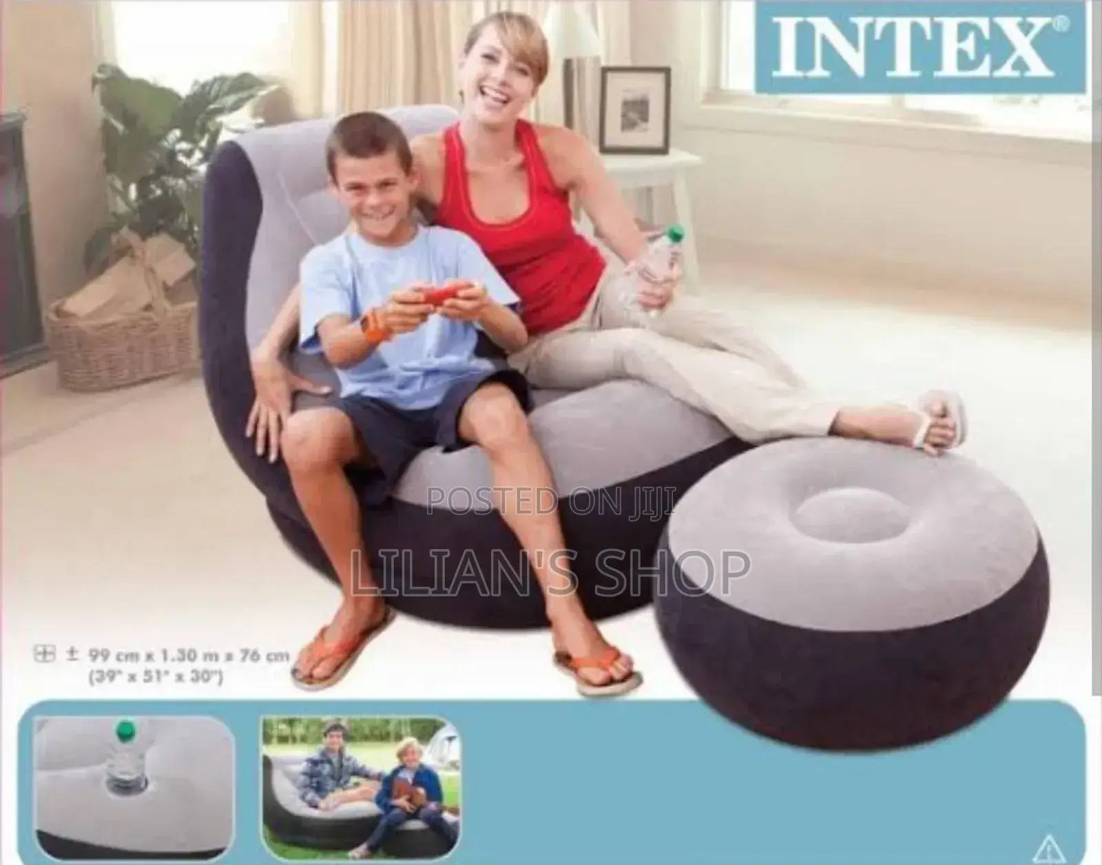 Intex Inflatable Air Sofa - Gray