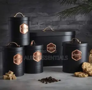 A Set of Five Black Copper Canisters
