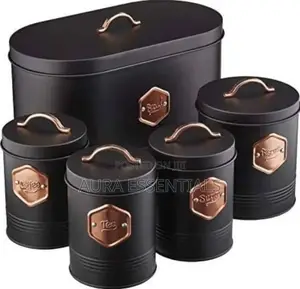 A Set of Five Black Copper Canisters