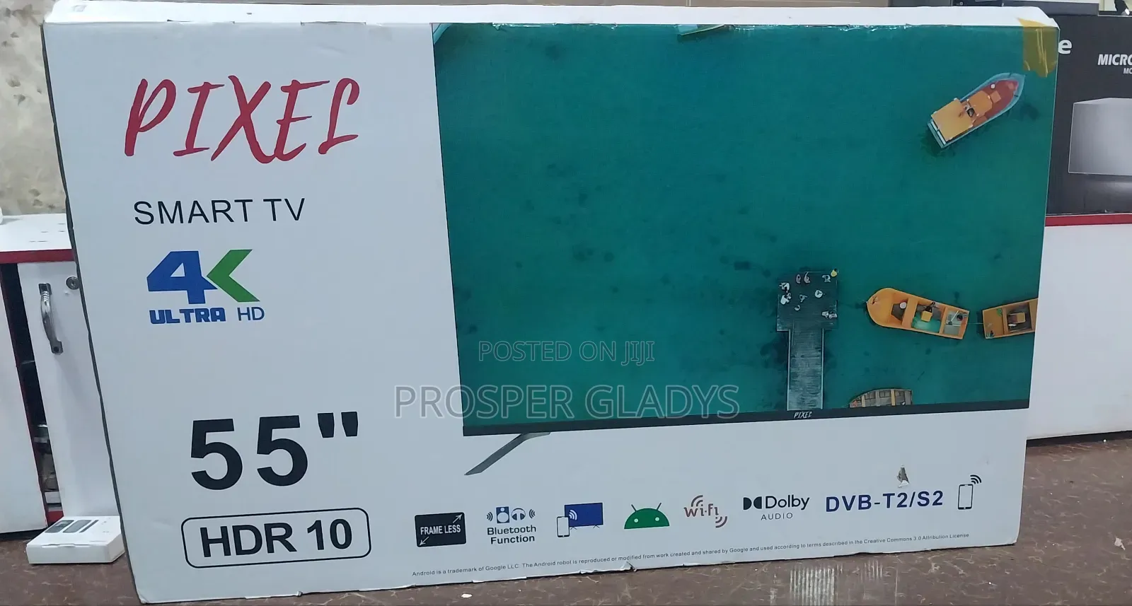 Pixel 55 Smart UHD Digital Android Flat Screen Flameless