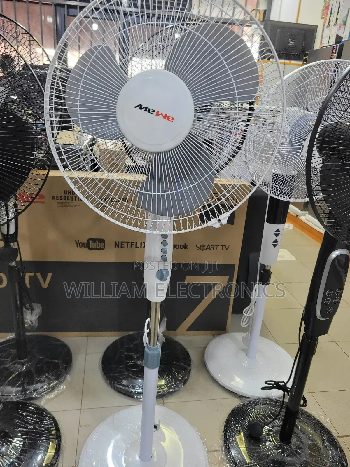 Mewe White Stand Fan With a Durable Design/16inch Stand Fan