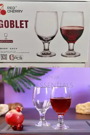 Aset Of 6pcs Goblet Cherry Glasses