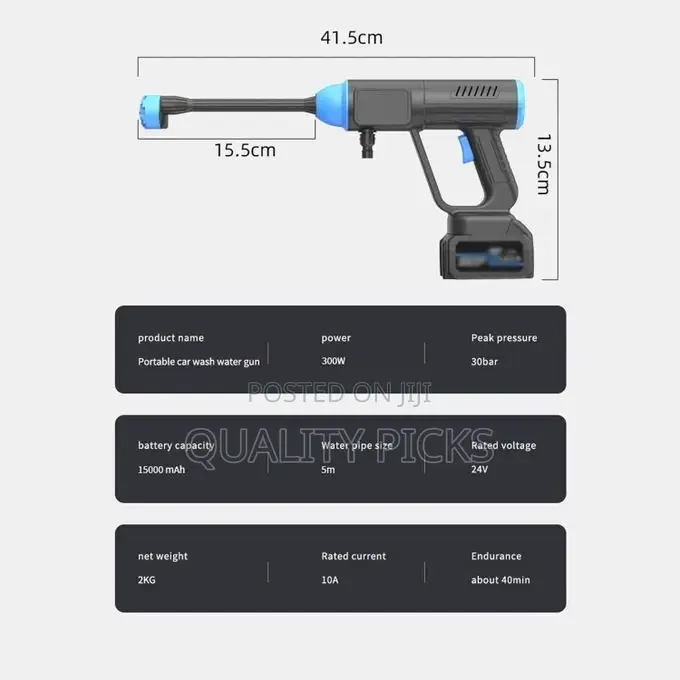 Portable Cordless High-Pressure Cleaner Gun