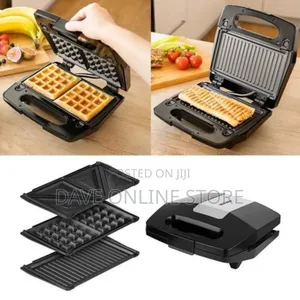 3 in 1 Waffle Maker Sandwich Machine Barbecue Baking Pan