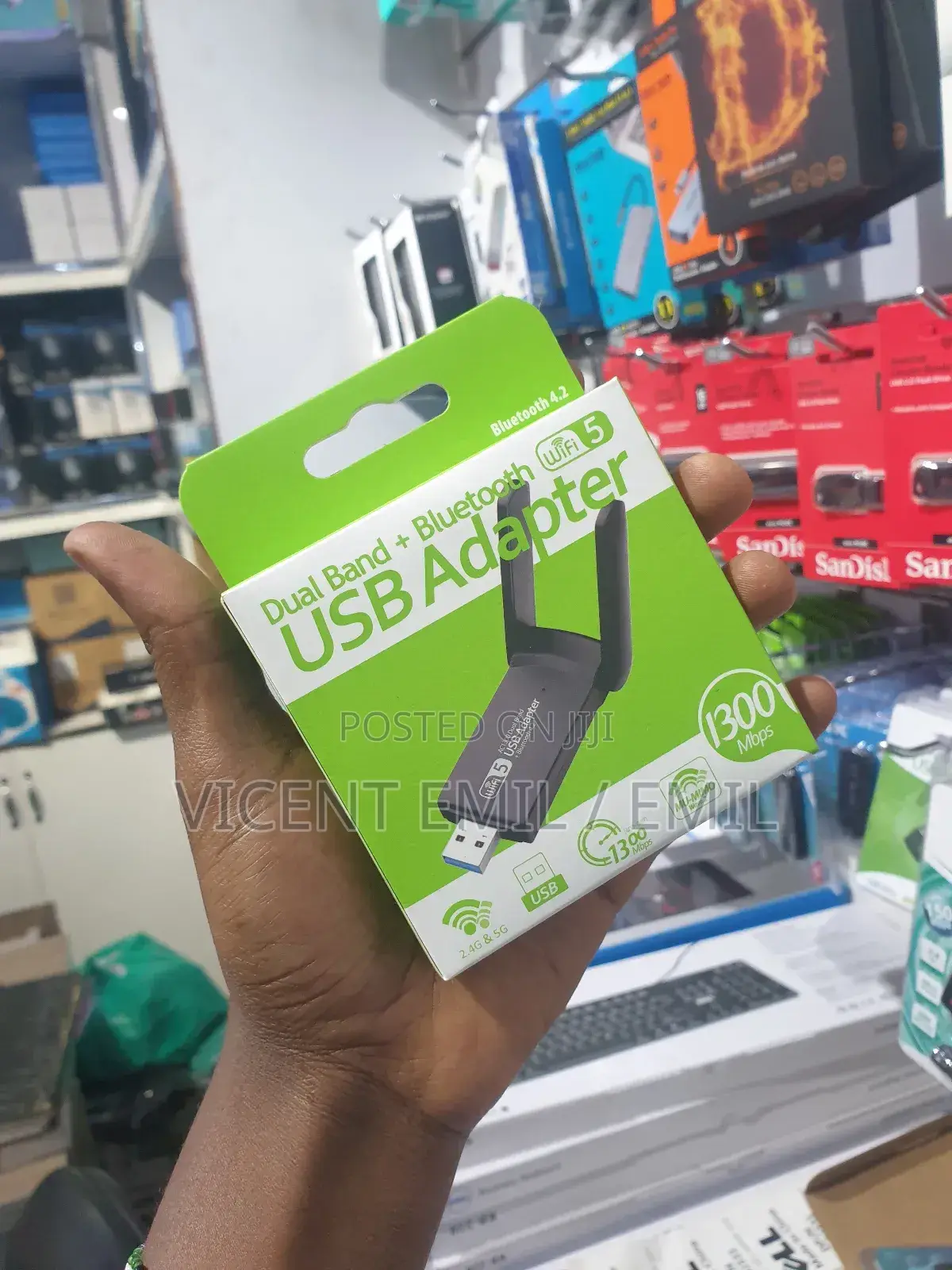 Dual Band and Bluetooth USB Adapter 1300mbps
