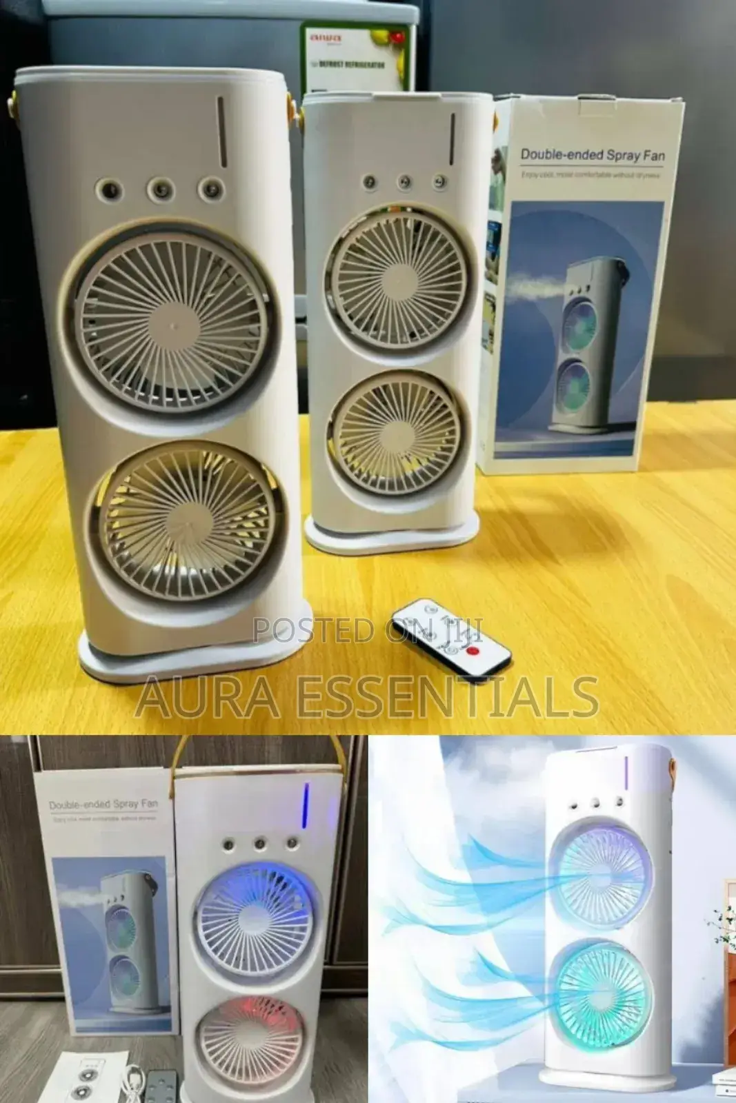 Double Ended Air Conditioner Fan With Mist Spray