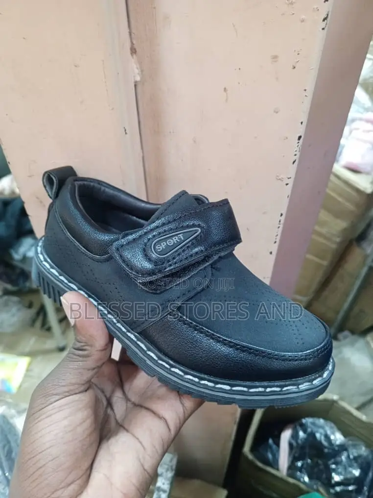 Boys Black School Shoes