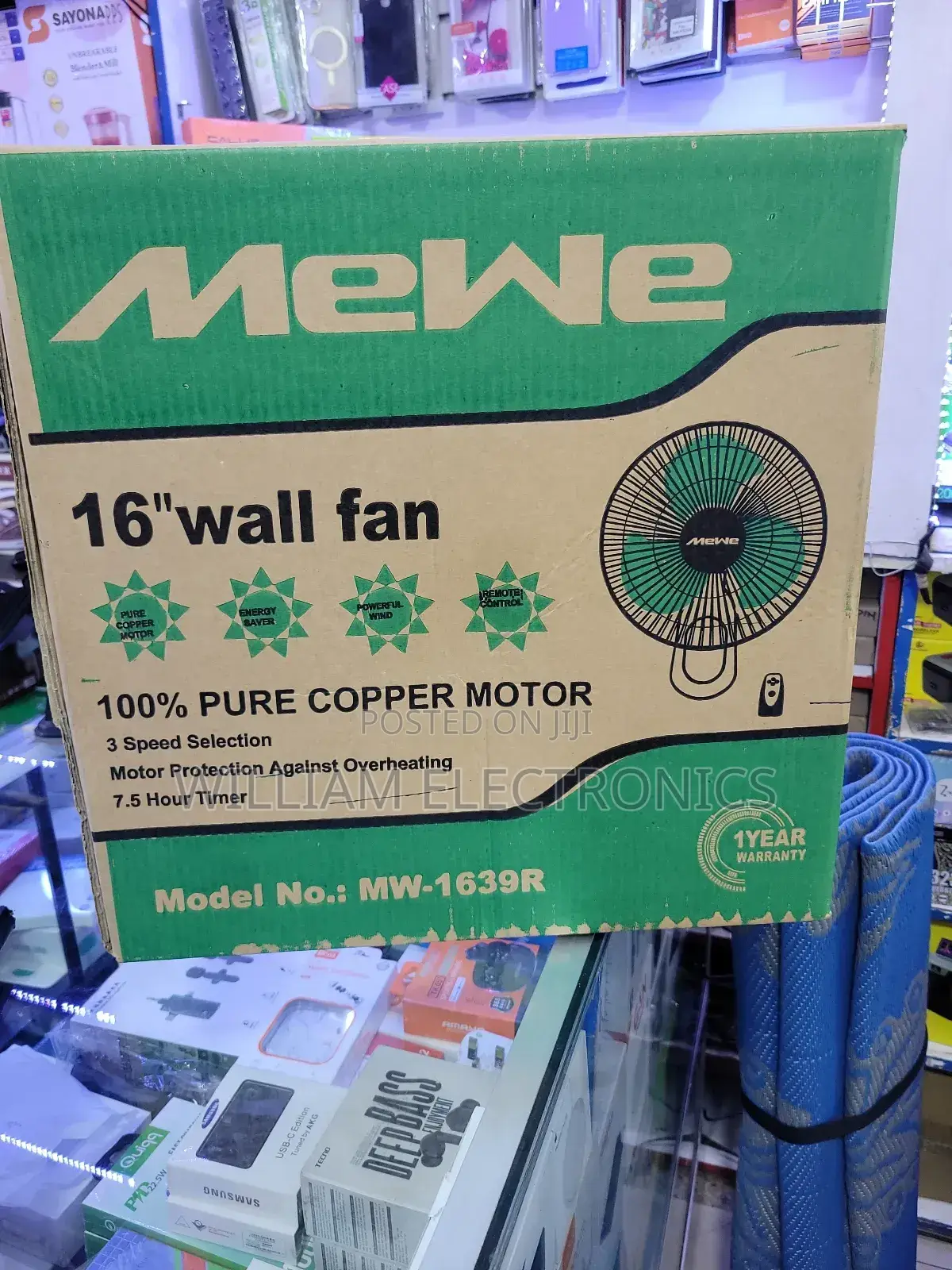 MW-1639R 16inch Mewe Wall Fan With a Durable Design