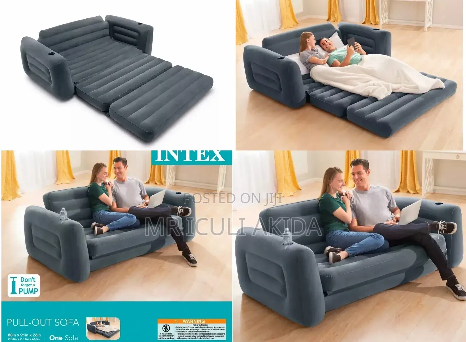 Intex 2in1 Pullout Sofa, Sleeper, Futon, Inflatable Bed