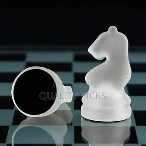 Traditional Glass Frosted Chess Boards Set With Glass