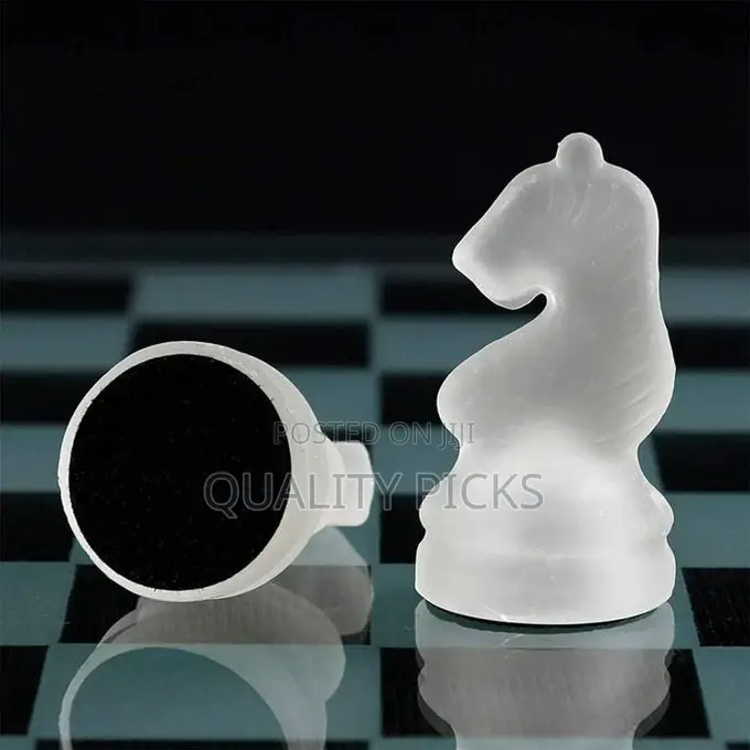 Traditional Glass Frosted Chess Boards Set With Glass