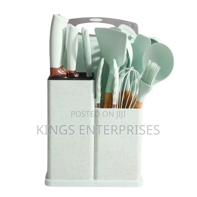 Wooden Handle Silicon Cooking Set [18 Pieces]