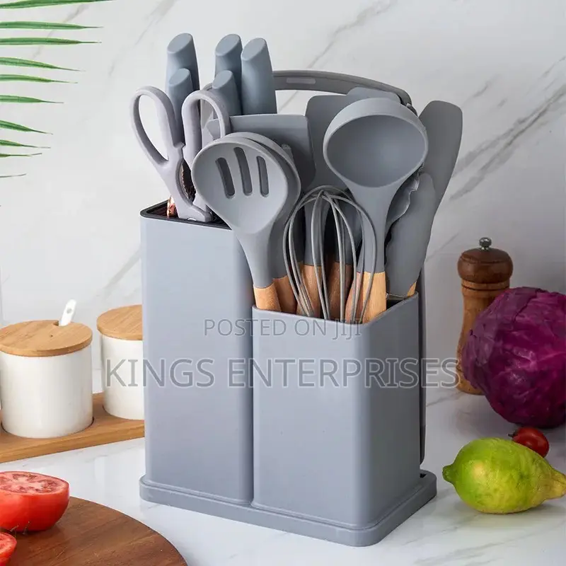 Wooden Handle Silicon Cooking Set [18 Pieces]
