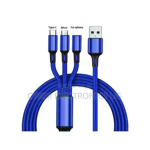 3 in 1 USB Cable Charging Cord for Type C, Smart and iPhone