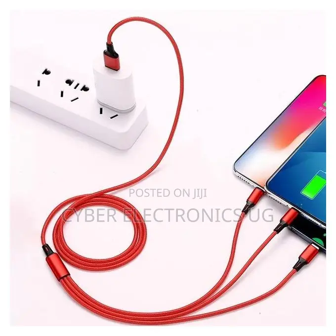 3 in 1 USB Cable Charging Cord for Type C, Smart and iPhone