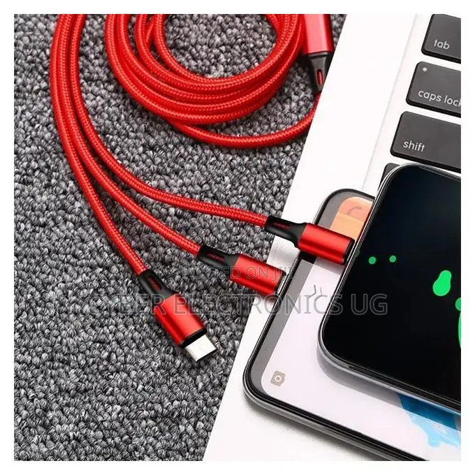 3 in 1 USB Cable Charging Cord for Type C, Smart and iPhone